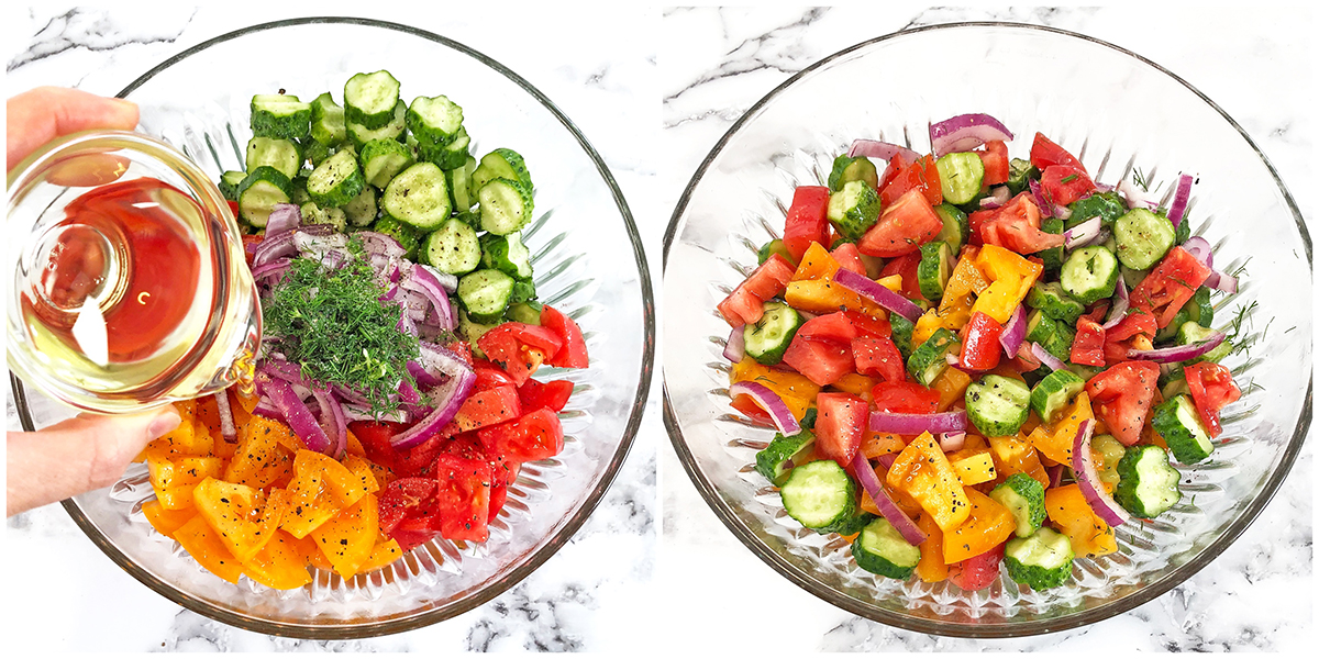 This Simple and Fresh Cucumber Tomato Garden Salad is amazingly refreshing and scrumptious! It's usually not summer for us if we haven't enjoyed this salad made from fresh, organically homegrown, crispy garden veggies.